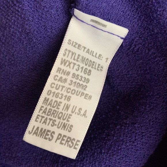 JAMES PERSE Vintage Sweatshirt, Supina Cotton, 3/4 Sleeve, Size 1, Excellent Con - Picture 9 of 10
